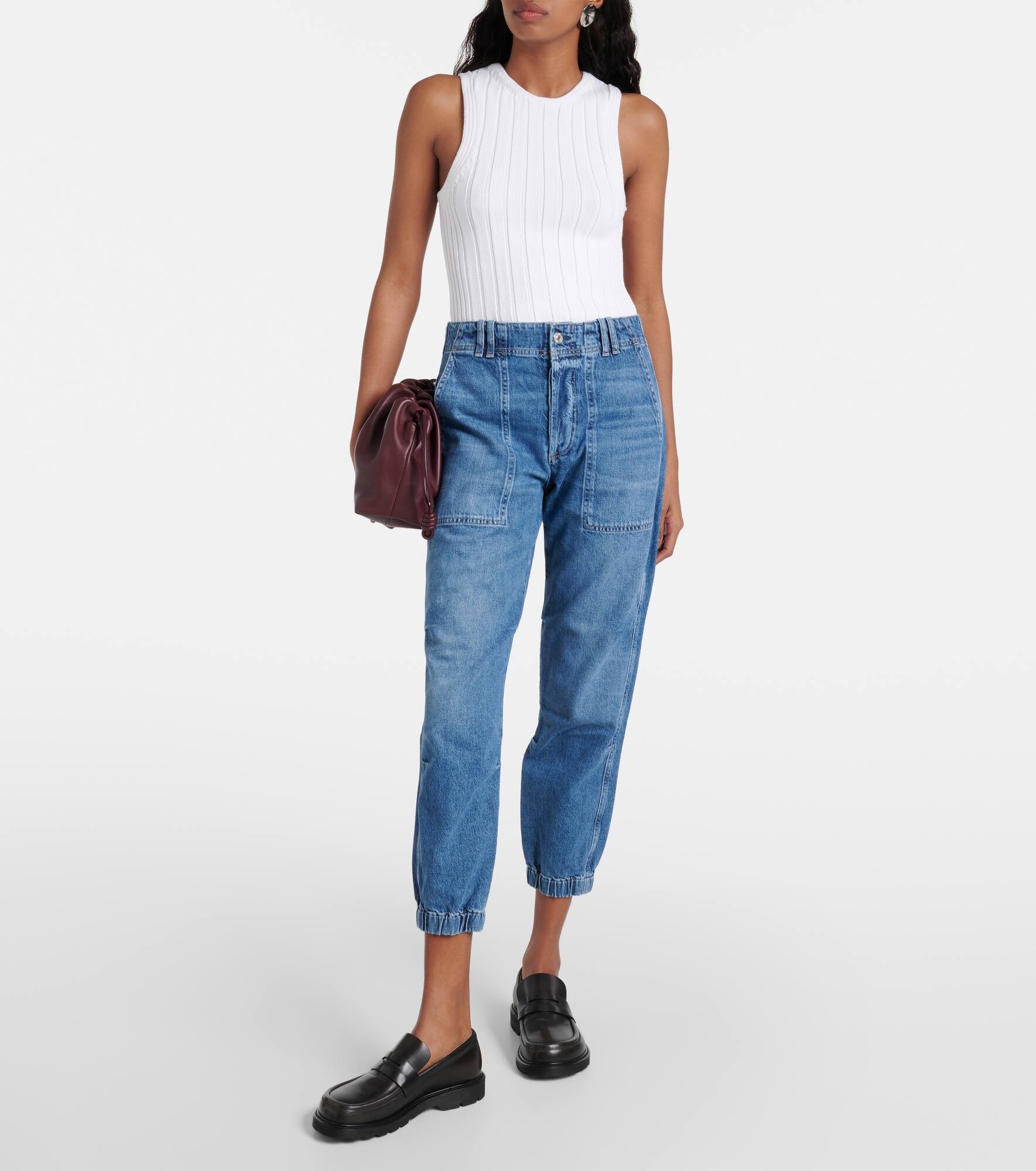 Agni mid-rise twill tapered pants - 7