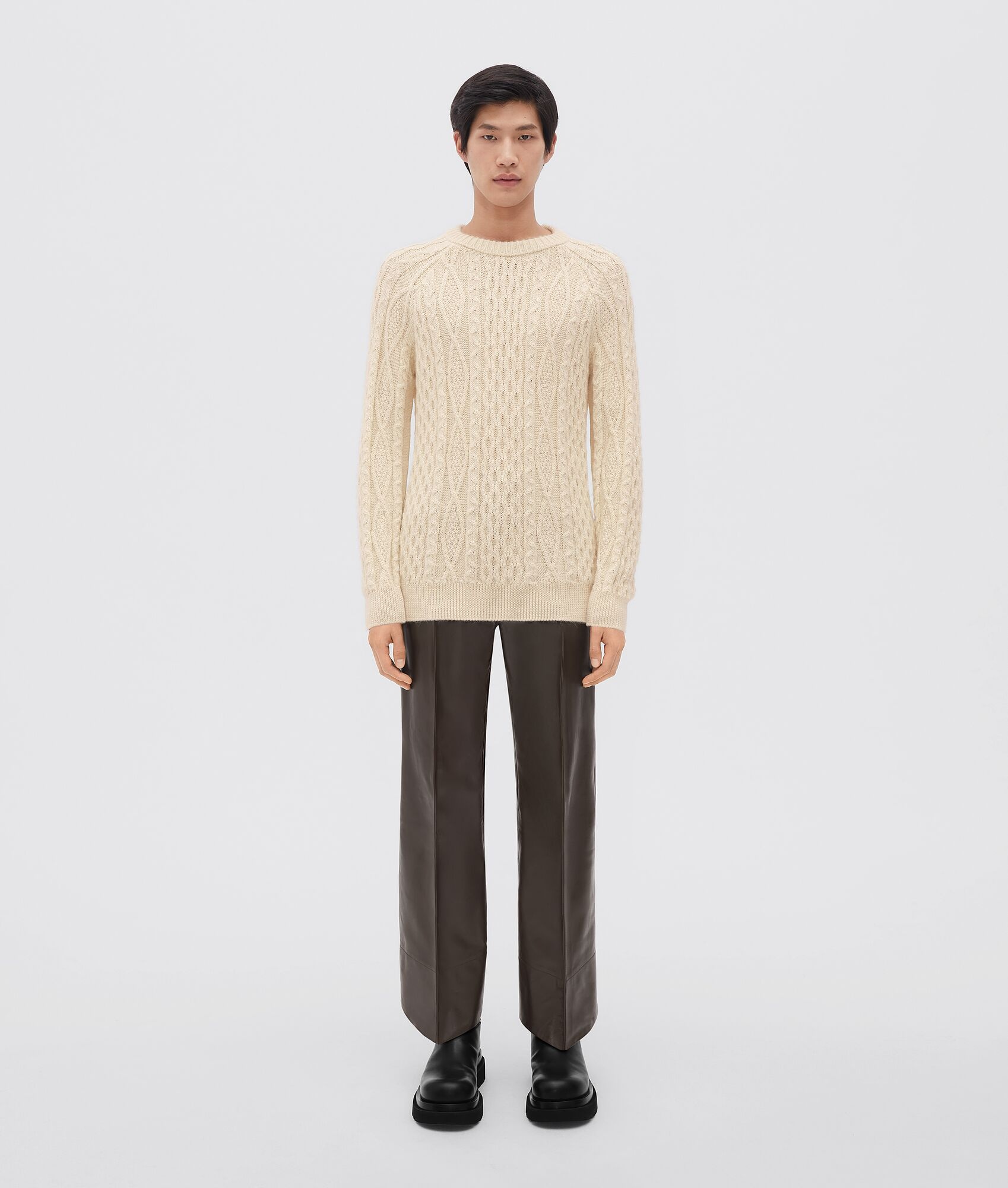 medium weight alpaca aran knit jumper - 1