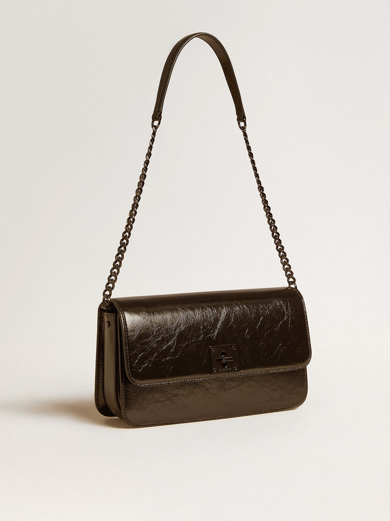 Golden Goose Gioia Bag in black glossy leather with metal details outlook