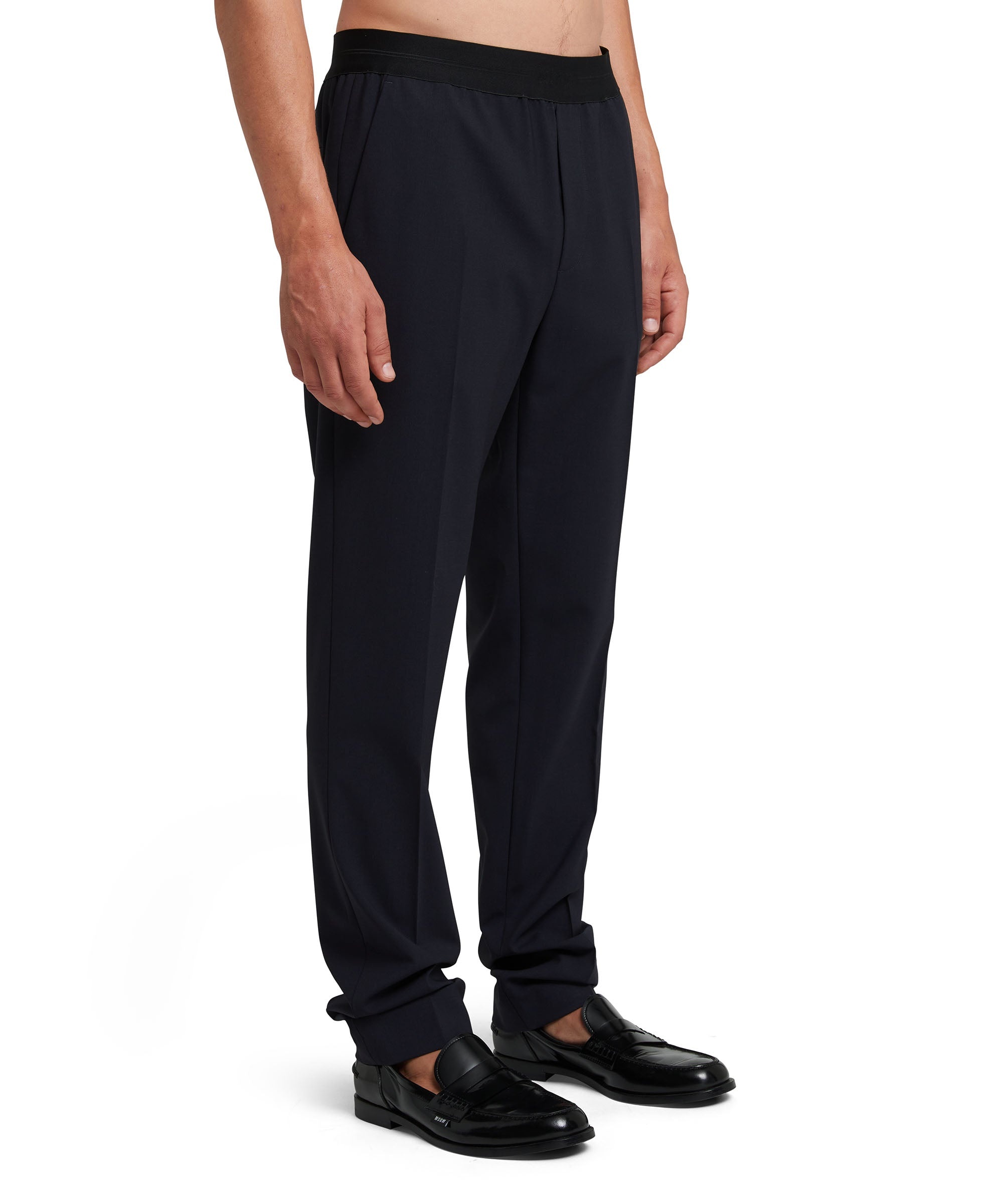 Fresh wool pants with logoed elastic waistband - 4