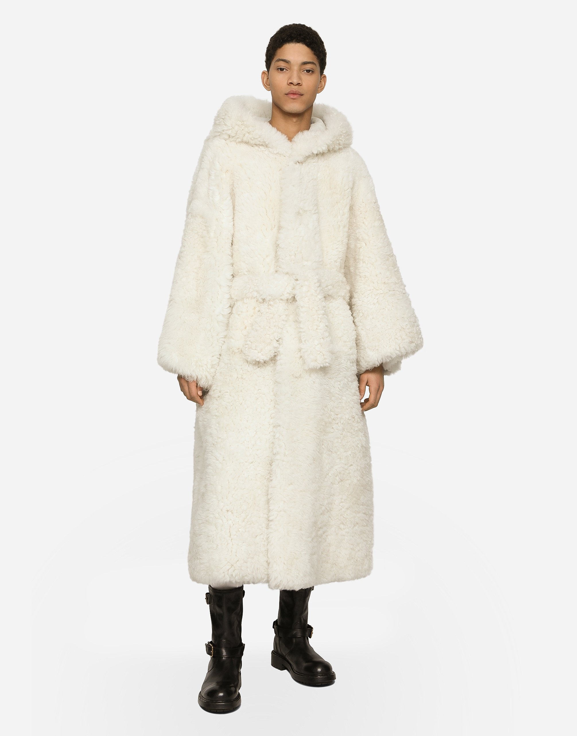 Shearling coat with hood - 2