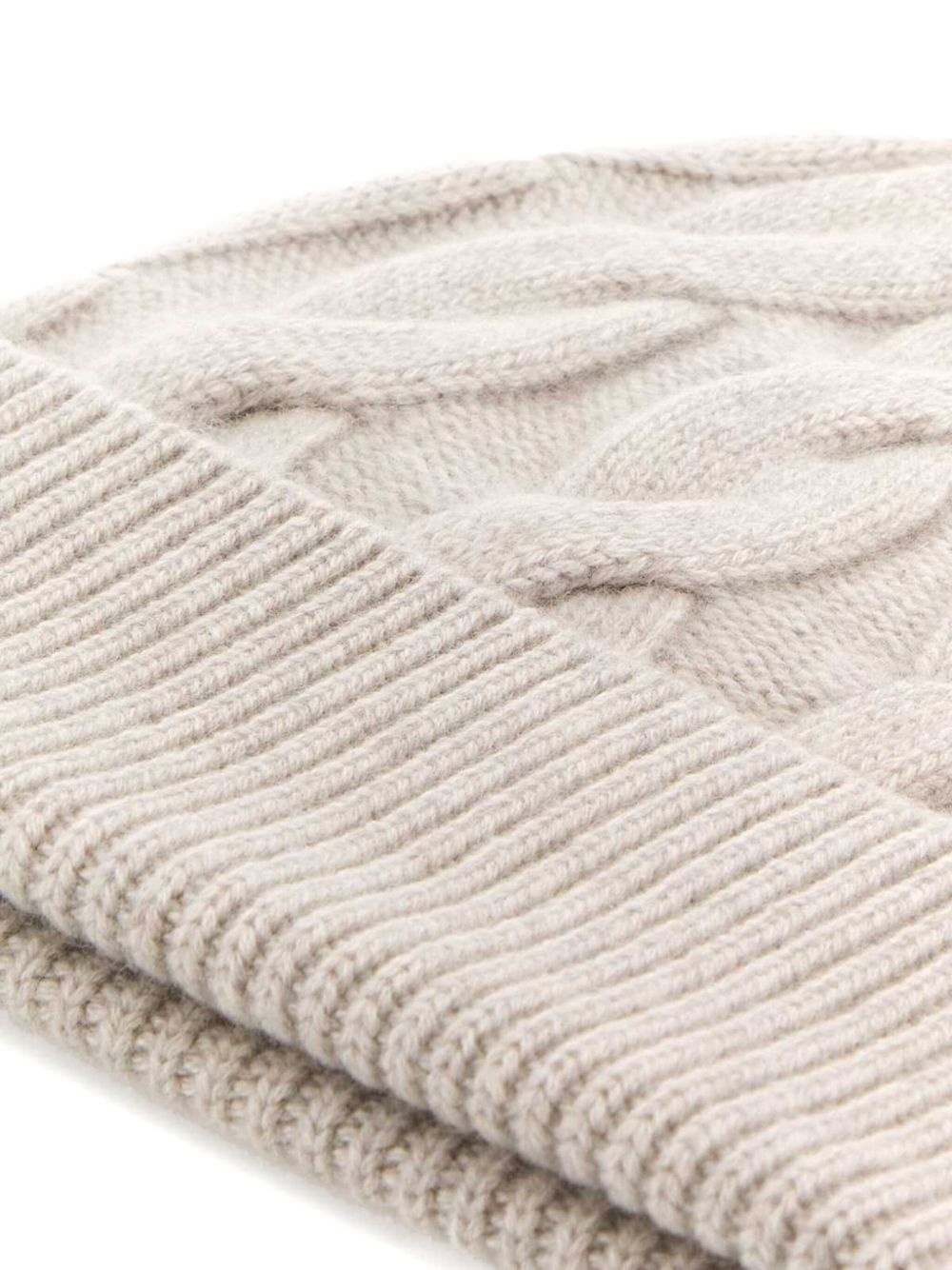 cable-knit cashmere beanie - 3
