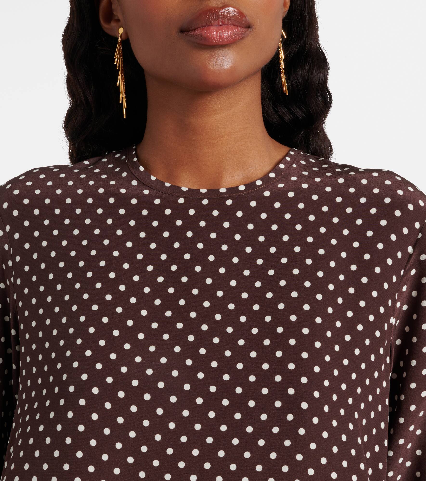 Larissa polka-dot silk crêpe minidress - 4