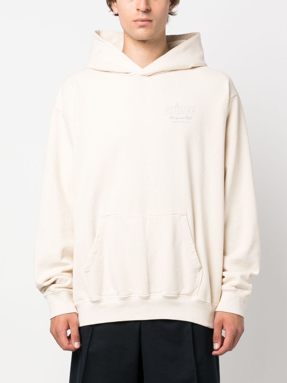 logo-print cotton hoodie - 4