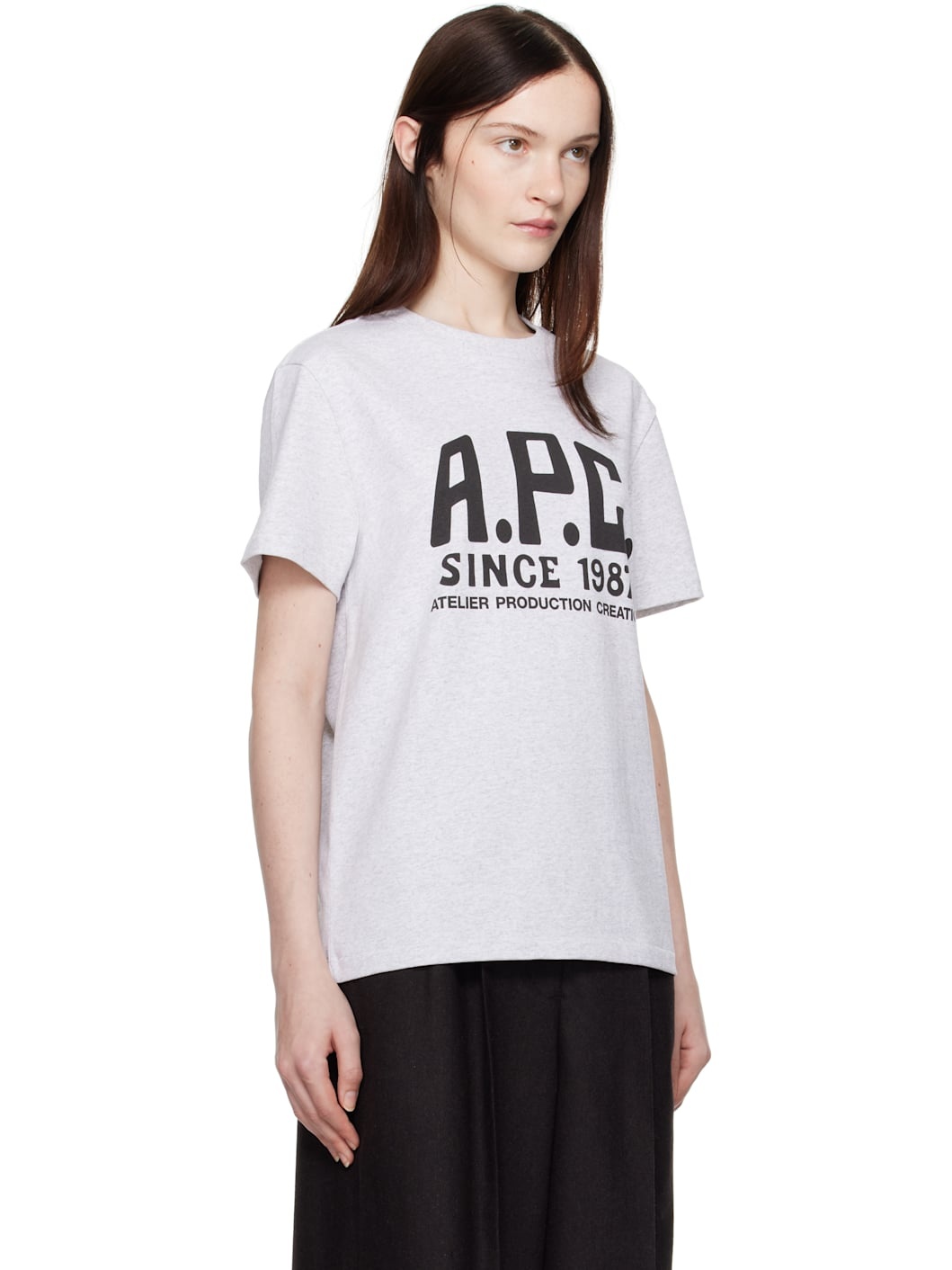 Gray Print Label T-shirt - 2