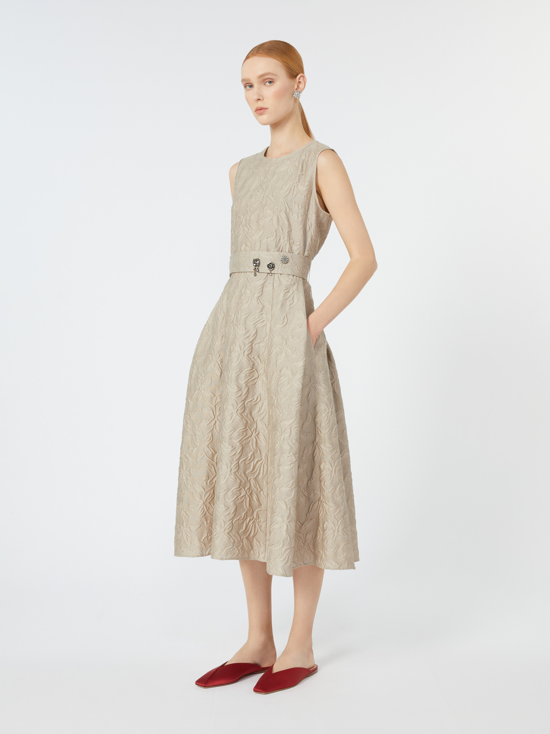 FIABA Belted jacquard dress - 2