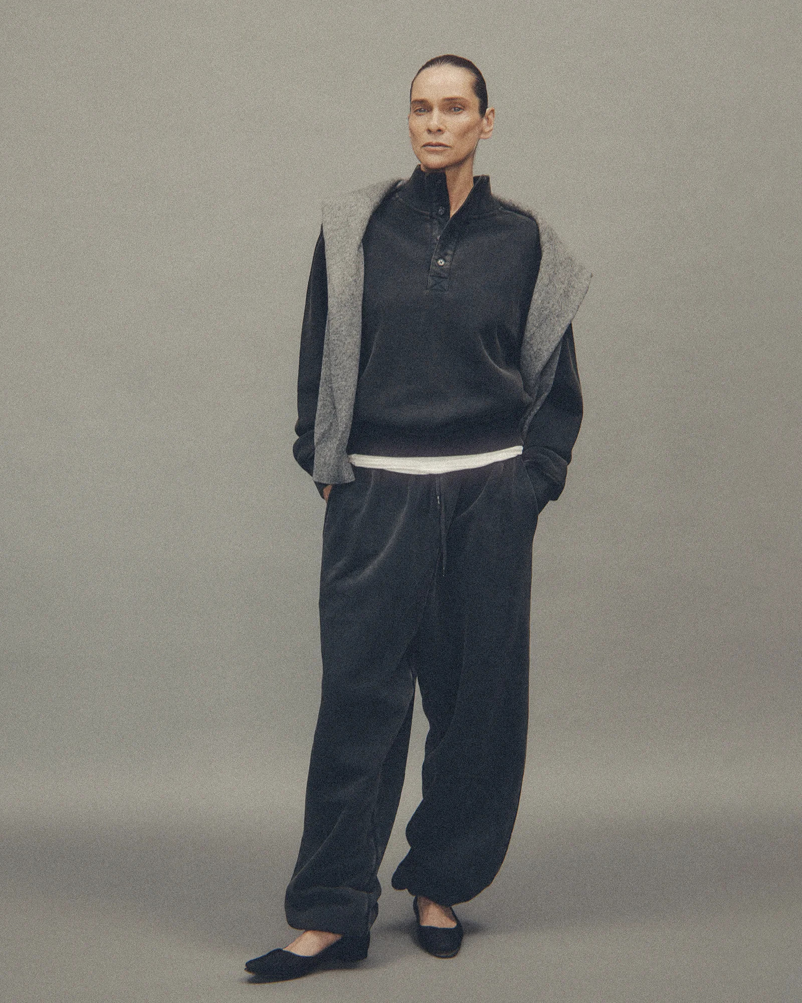 PORT PULLOVER WASHED BLACK - 2