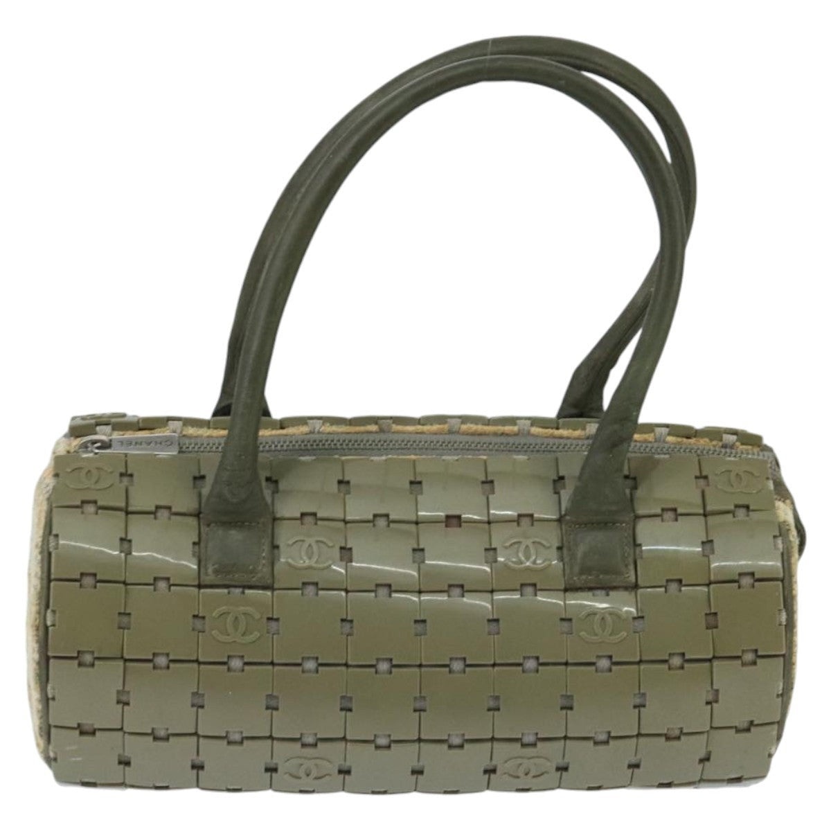 CHANEL Hand Bag Plastic Khaki CC - 2