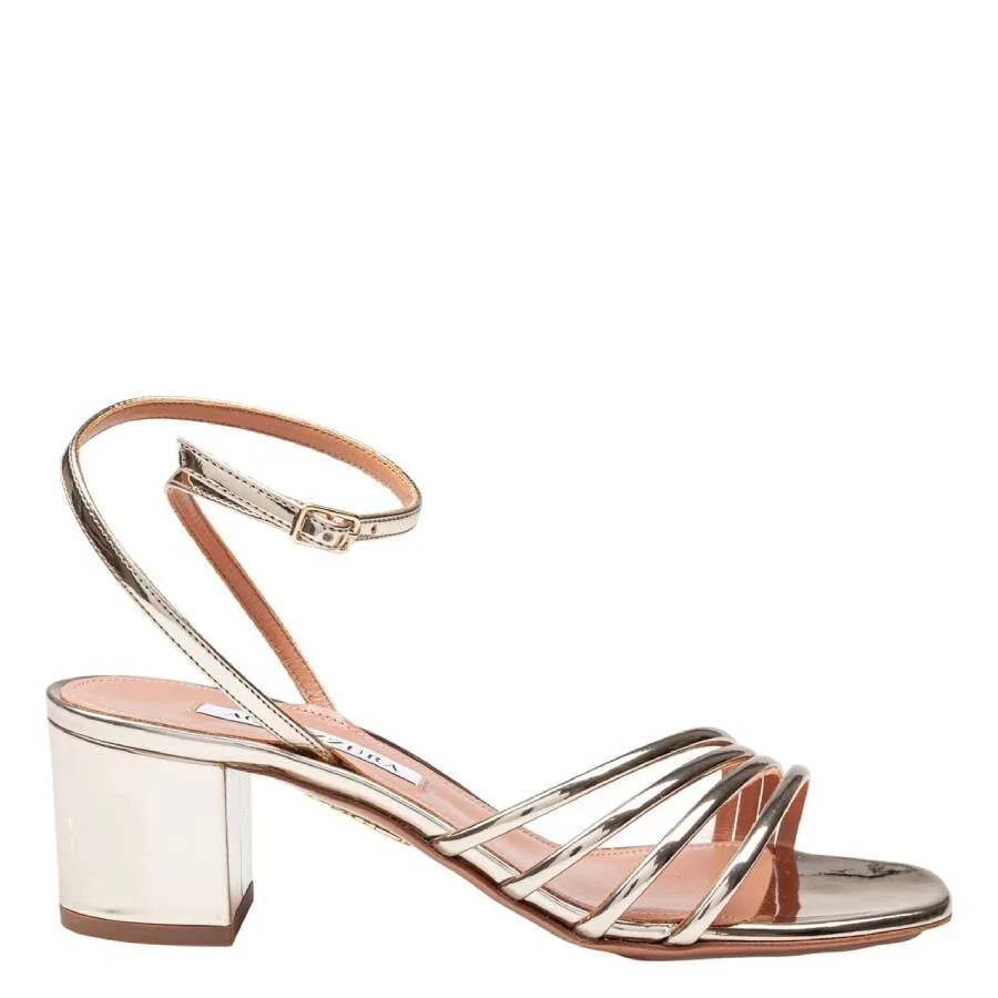 Aquazzura Latour 50 Metallic Leather Sandals - 1