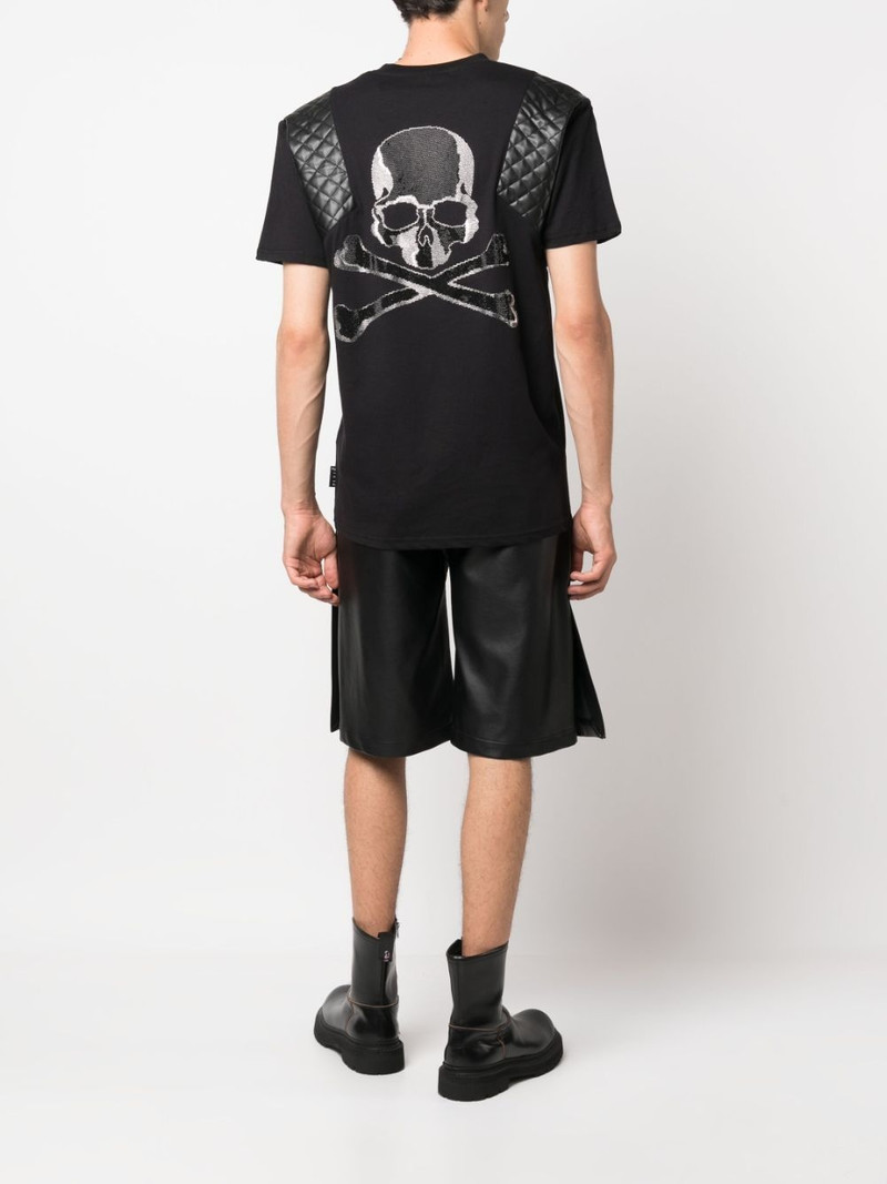 PHILIPP PLEIN quilted-panel detail T-shirt outlook
