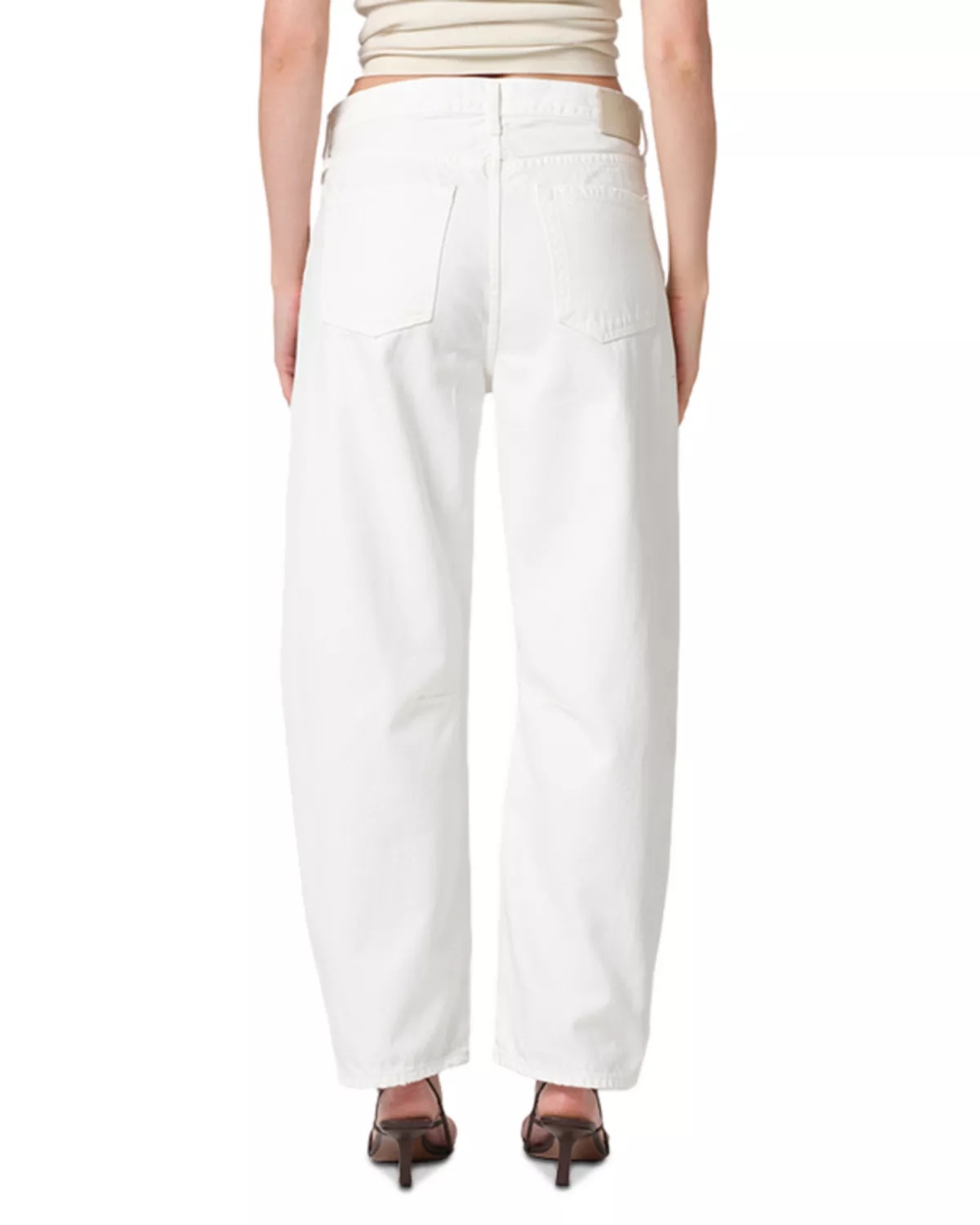 Miro High Rise Ankle Barrel Jeans in Soft White - 2