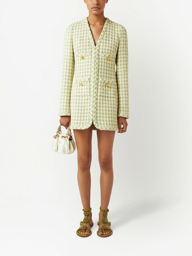 GIAMBATTISTA VALLI check-print tweed blazer dress outlook