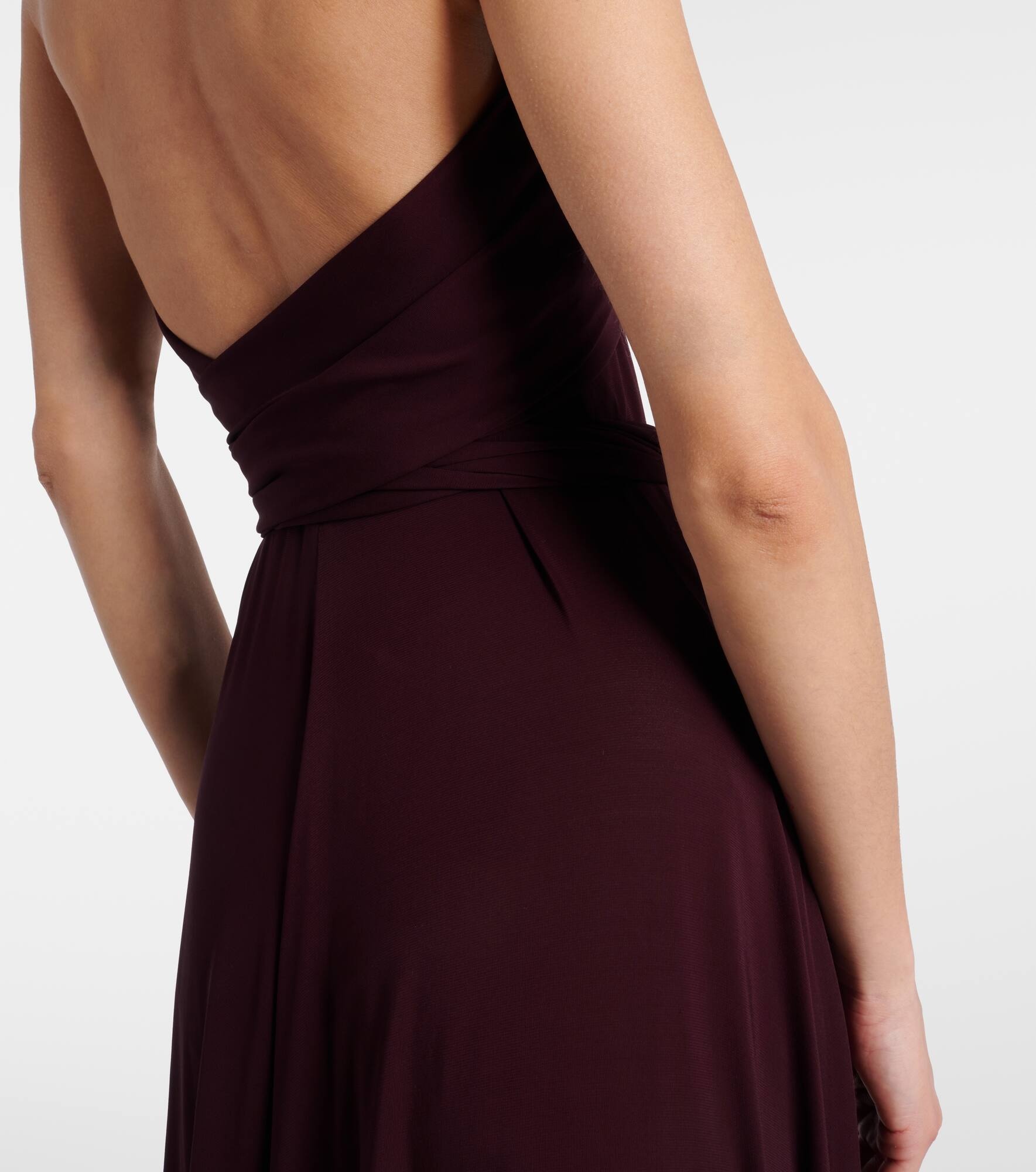 Draped halterneck maxi dress - 7