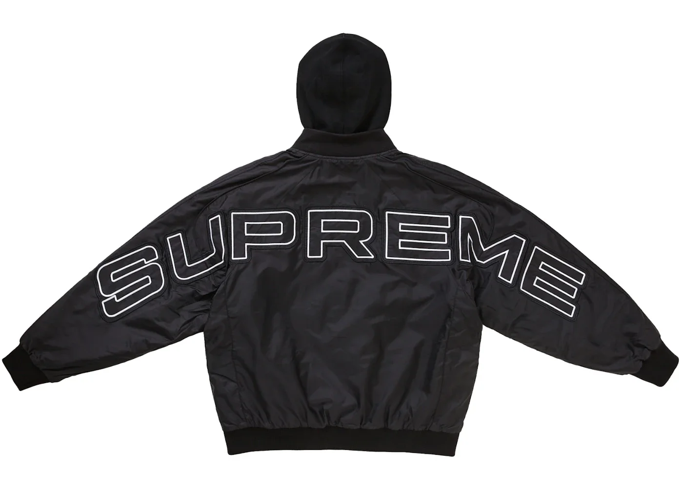 Supreme Hooded Stadium Jacket Black - 1