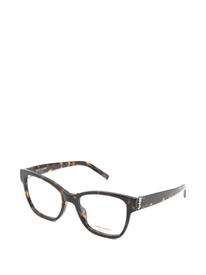 SAINT LAURENT logo rectangle-frame glasses outlook