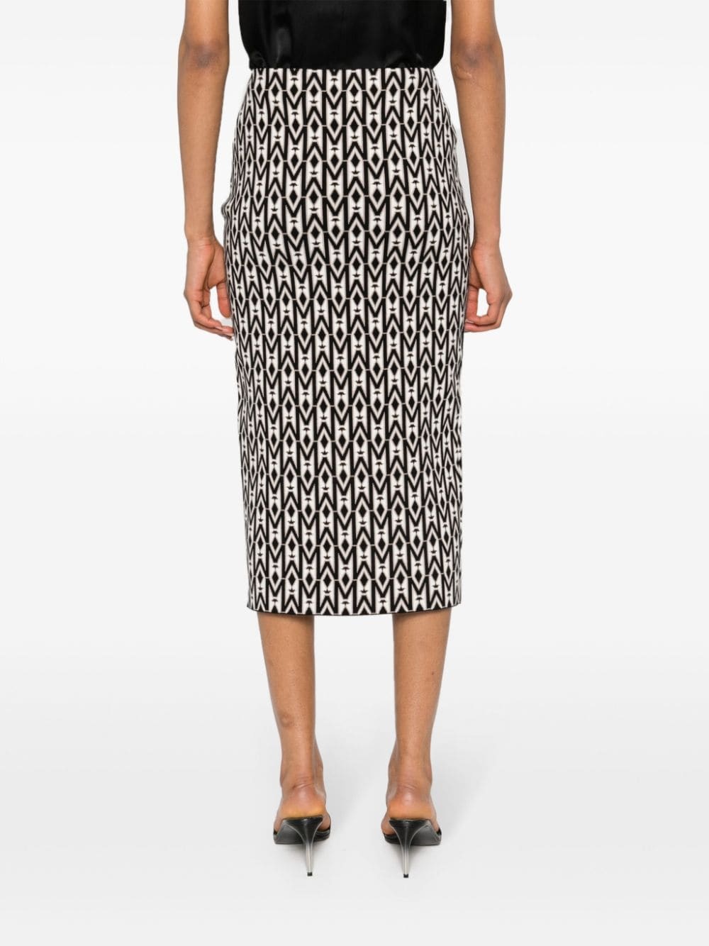 geometric-pattern knitted skirt - 4