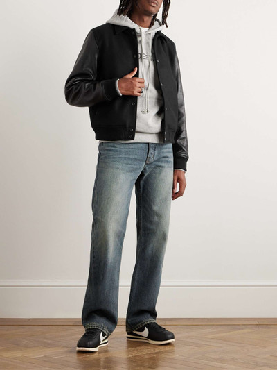 John Elliott Wool-Blend and Leather Varsity Jacket outlook