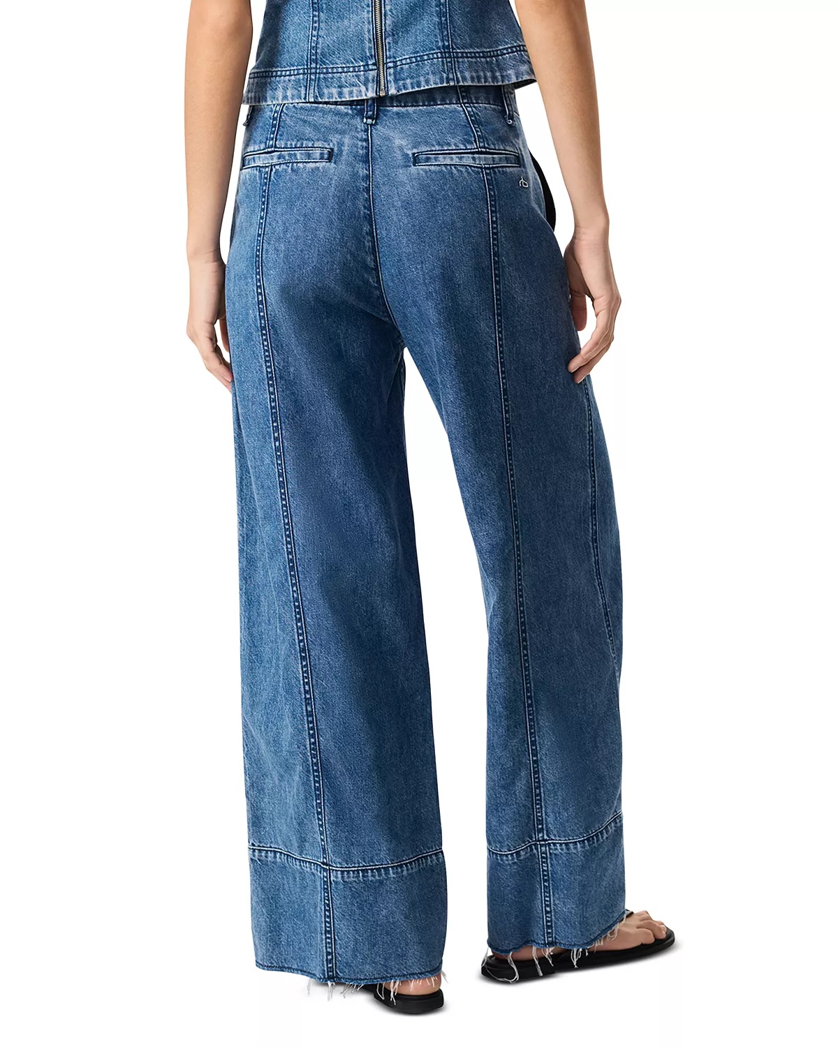 Featherweight Arianna Cropped Palazzo Jeans in Beekman - 2