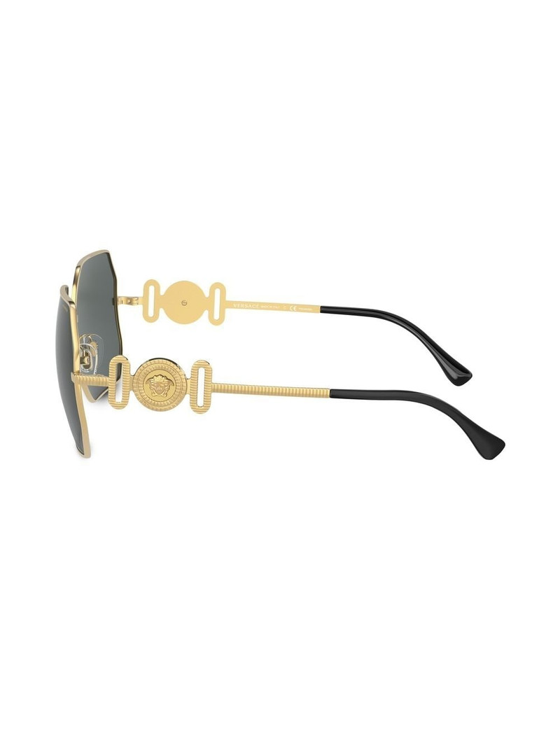 Medusa-plaque geometric-frame sunglasses 3