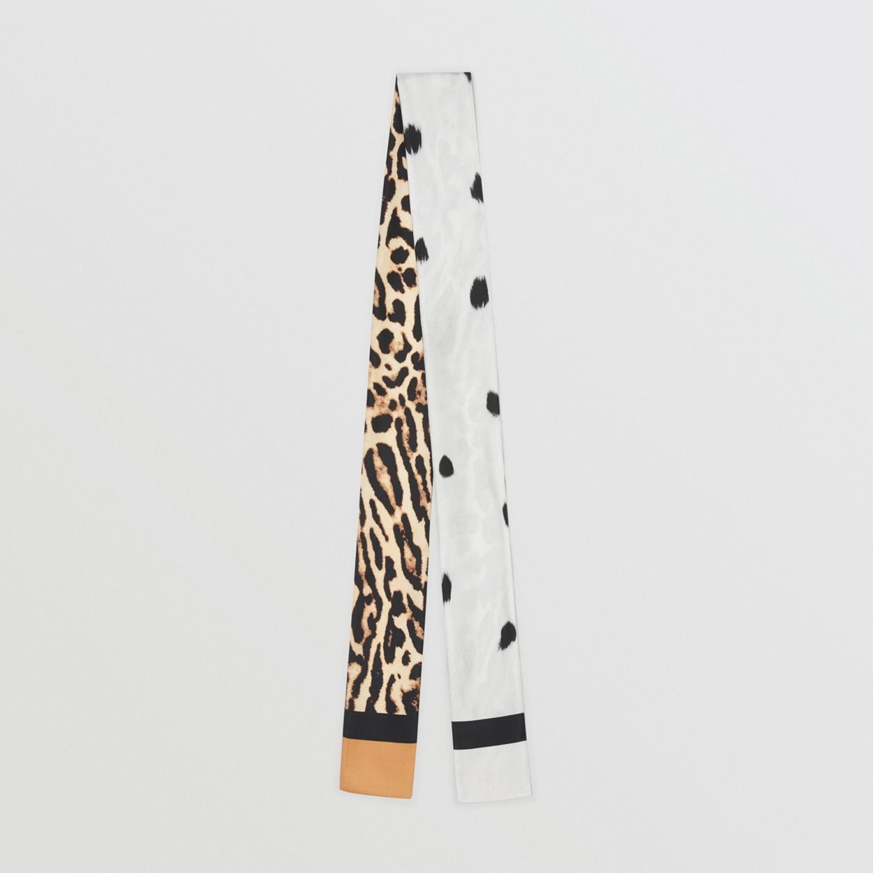 Animal Print Silk Skinny Scarf - 1