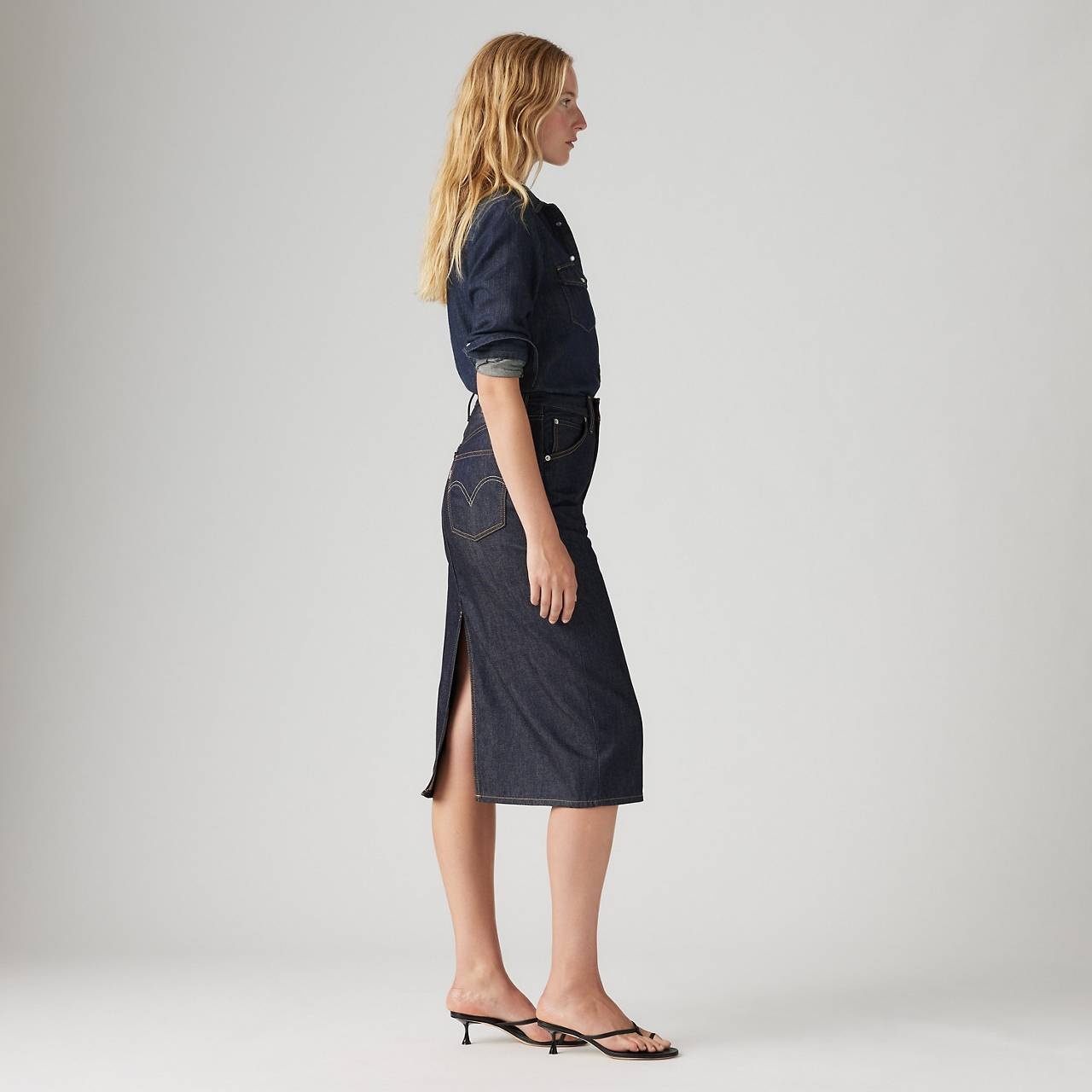 HIGH RISE SLIT SKIRT - 6