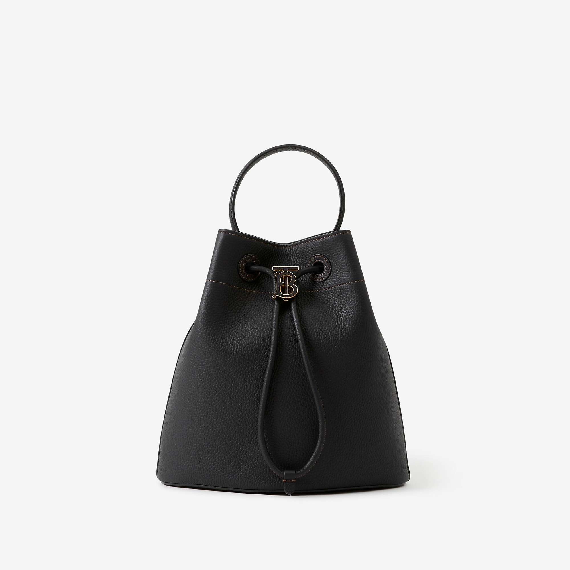 Small Grainy Leather TB Bucket Bag - 1