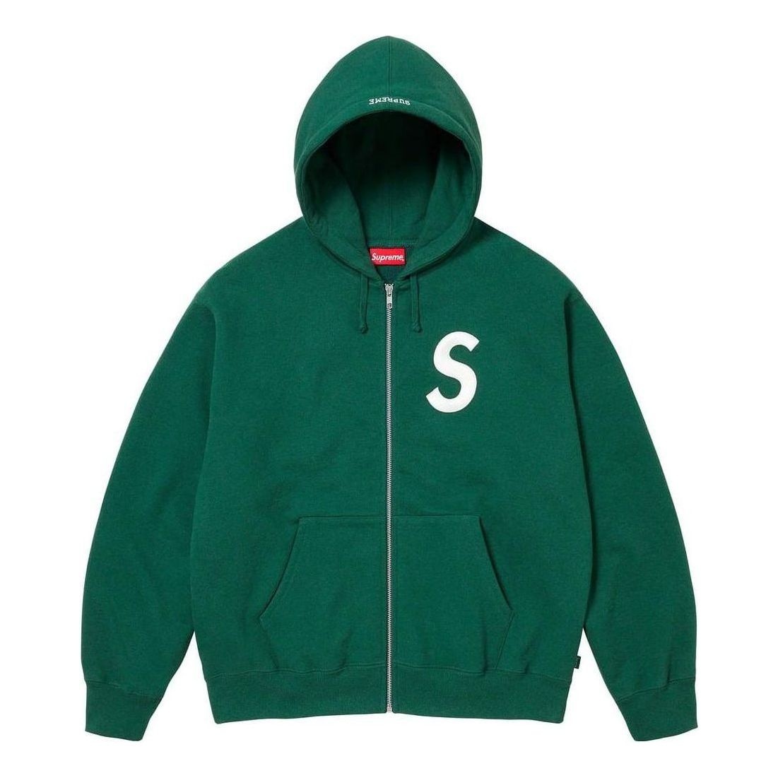 Supreme FW23 Week3 S Logo Zip Up Hooded Sweatshirt Jacket 'Green' SUP-FW23-071 - 1