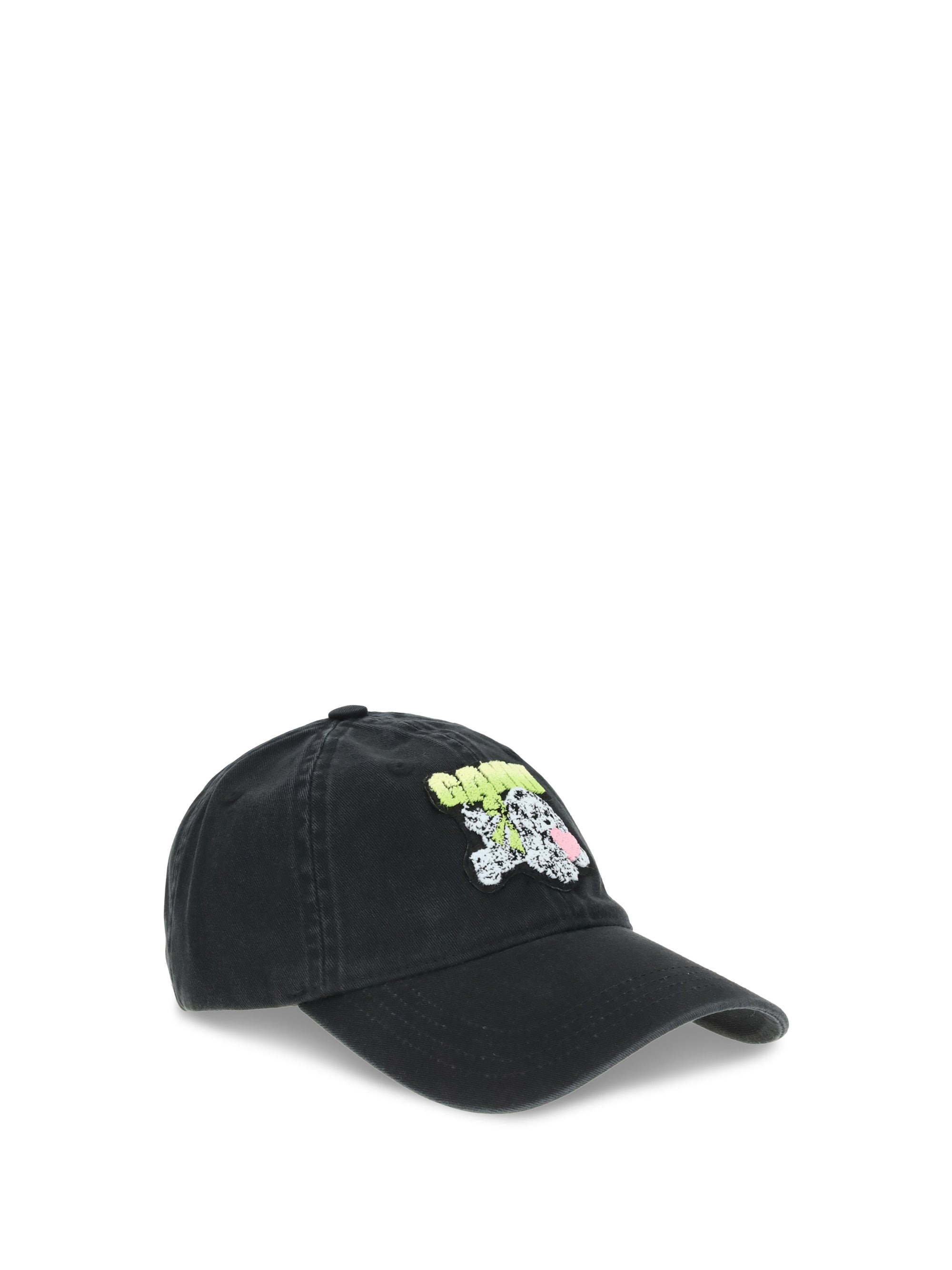 Ganni Women Washed Cotton Canvas Puppy Cap - 2