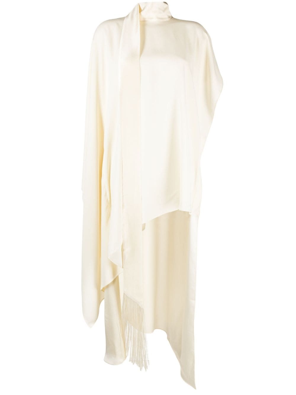 attached-scarf asymmetric kaftan dress - 1