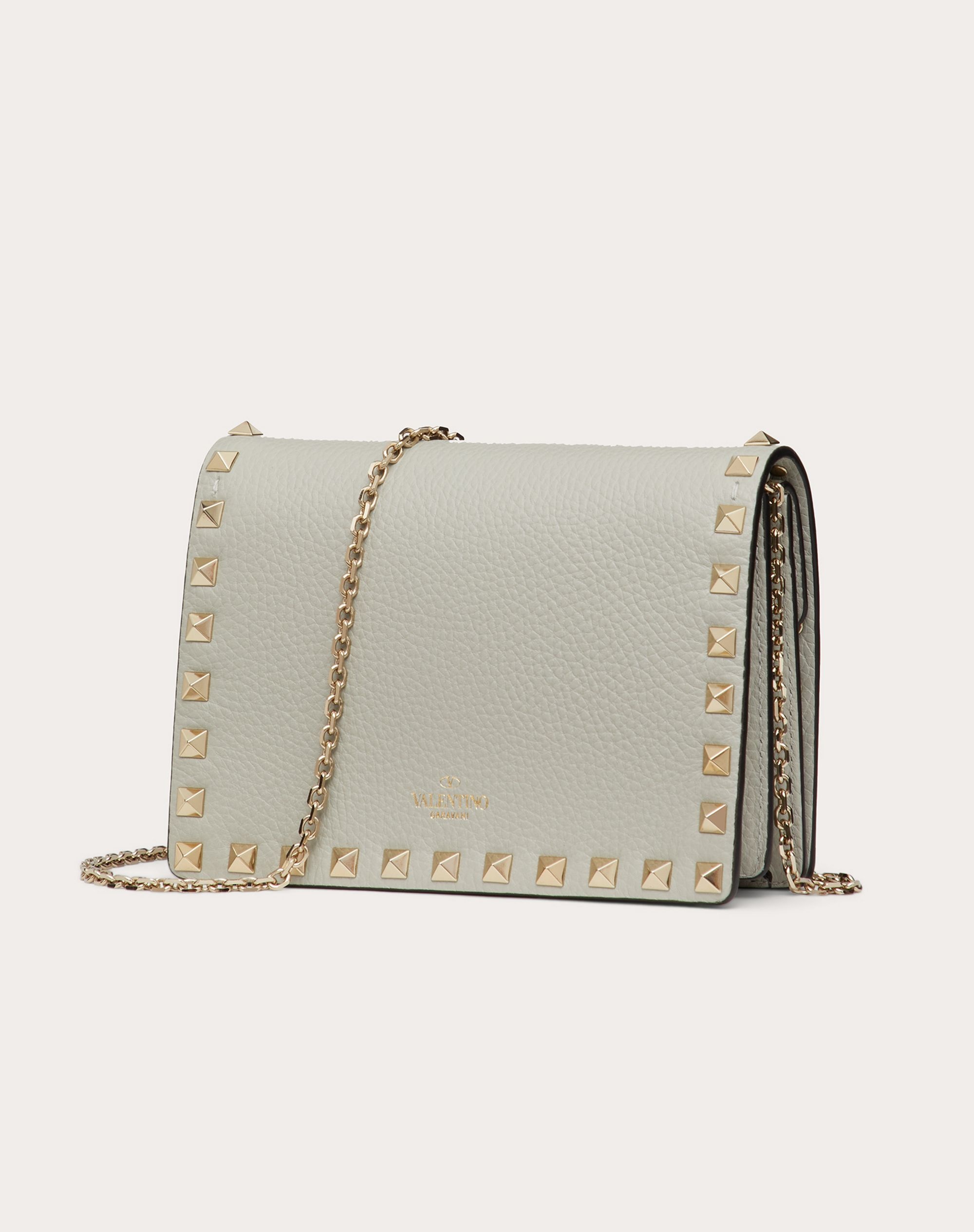 Rockstud Grainy Calfskin Chain Pouch - 3