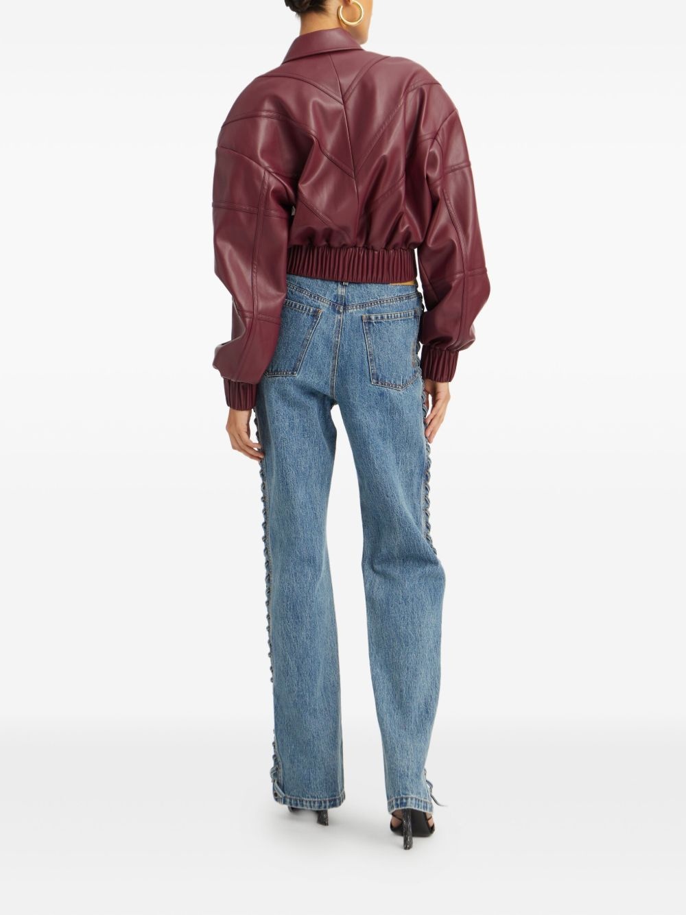 quilted panel bomber jacket - 3