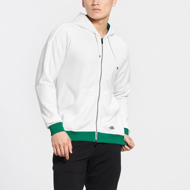 Air Jordan Colorblock Athleisure Casual Sports Jacket White AO0423-108 - 6
