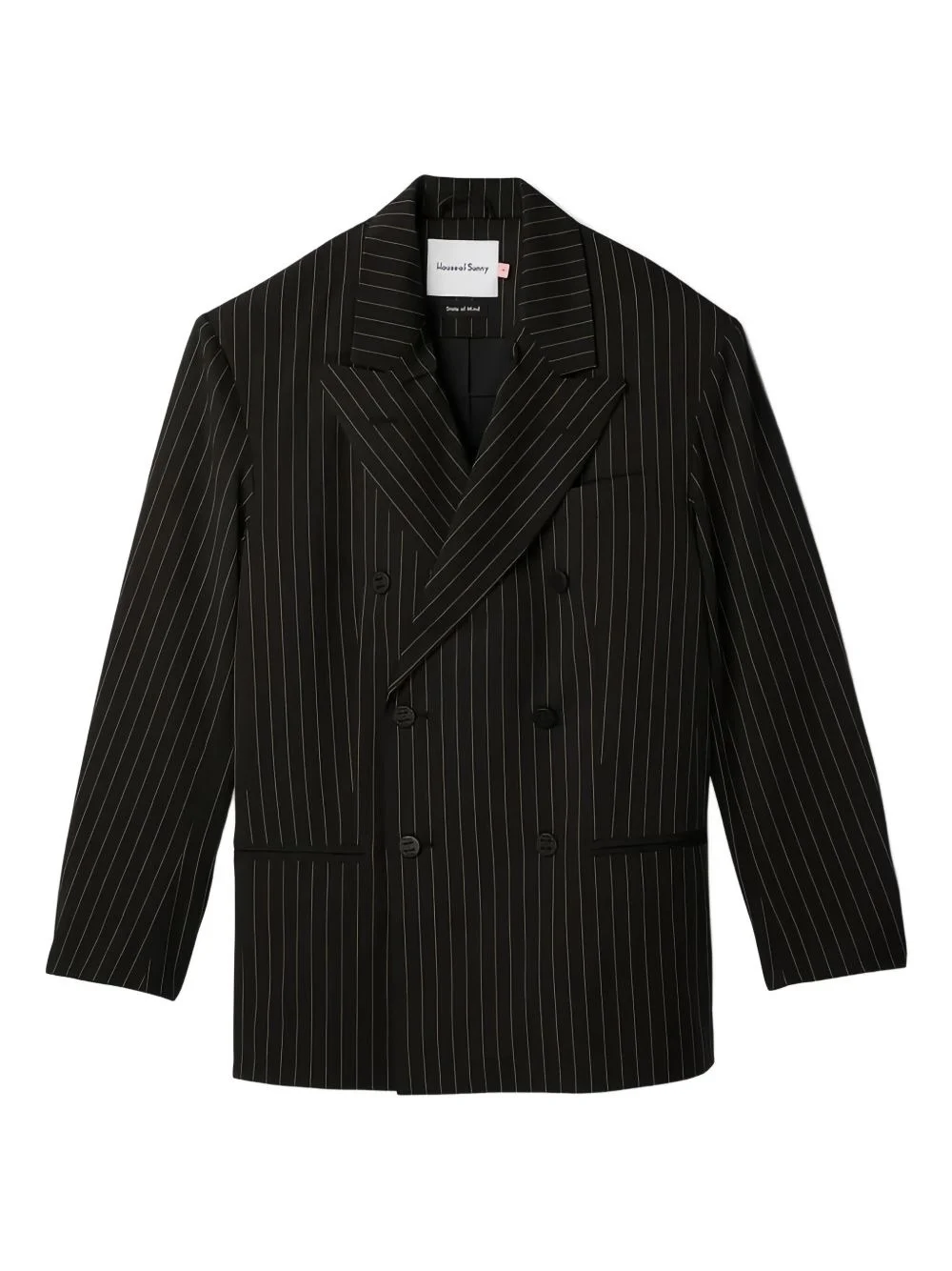 pinstripe double-breasted blazer - 1
