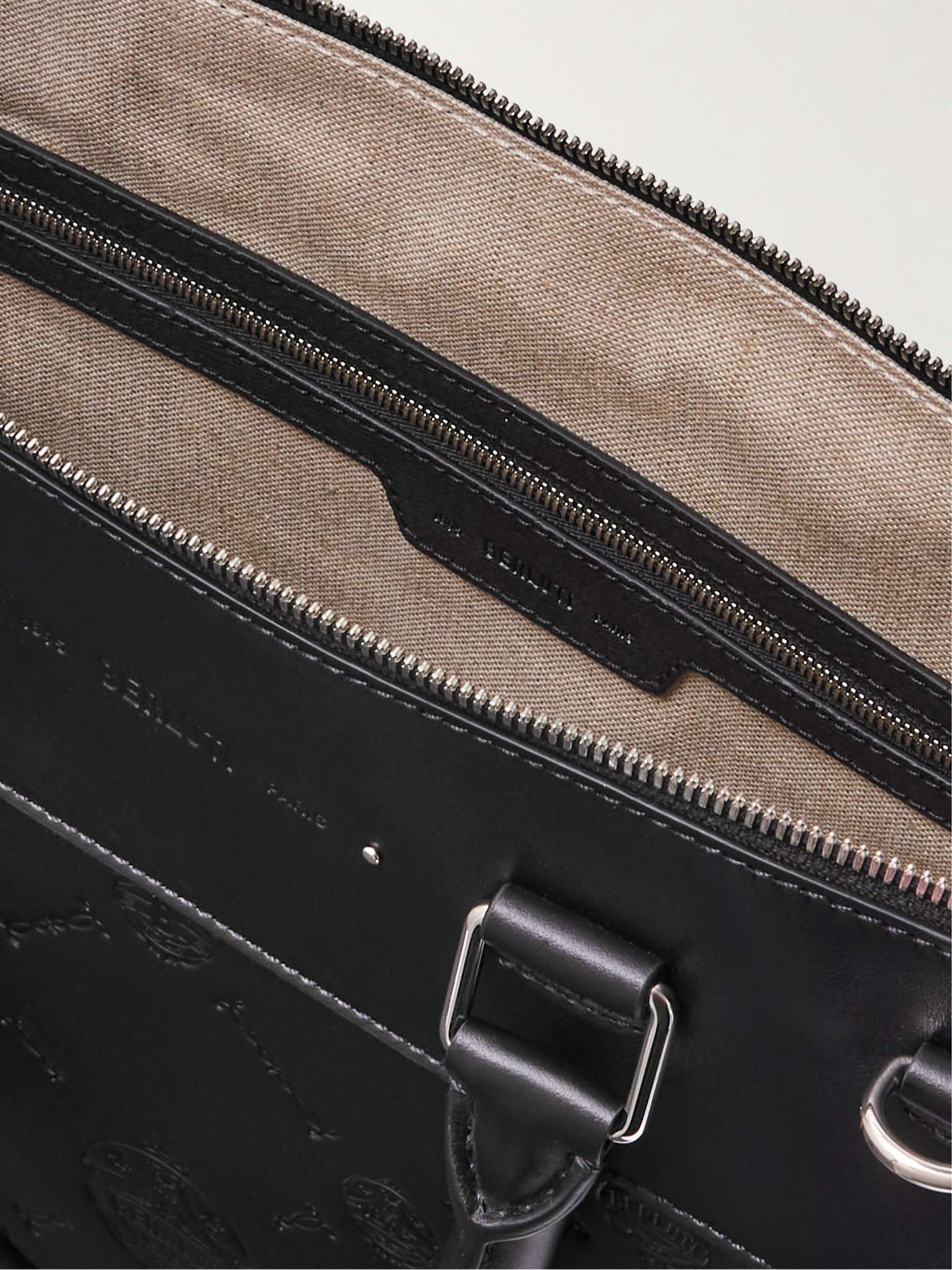 Logo-Debossed Leather Briefcase - 3