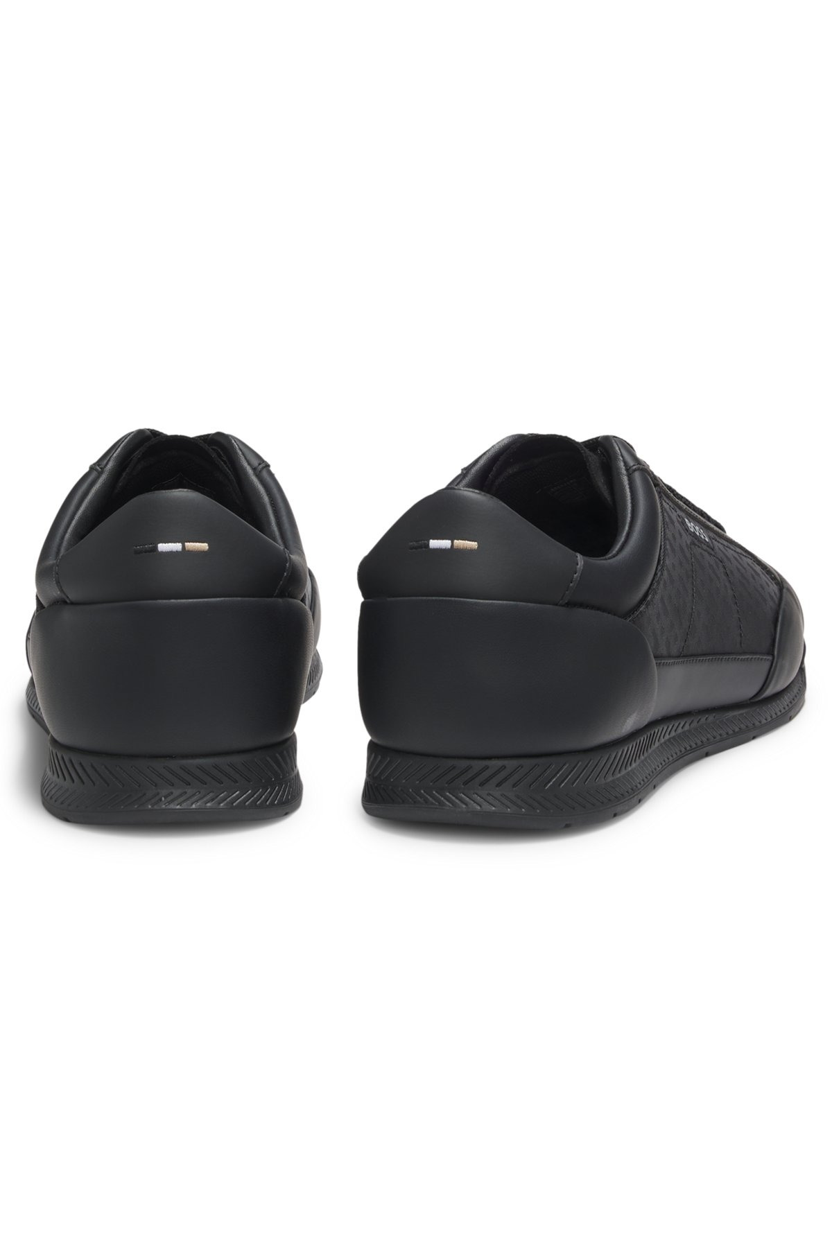 MONOGRAM-JACQUARD TRAINERS WITH LEATHER TRIMS - 5
