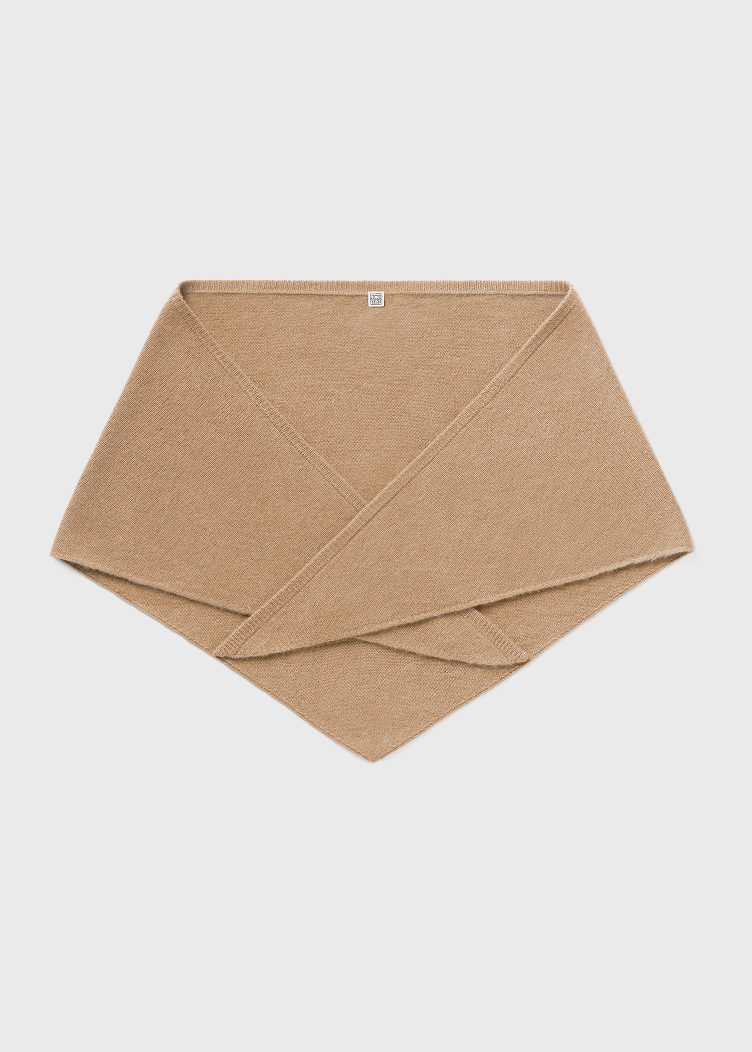 Triangle wool cashmere scarf camel - 1