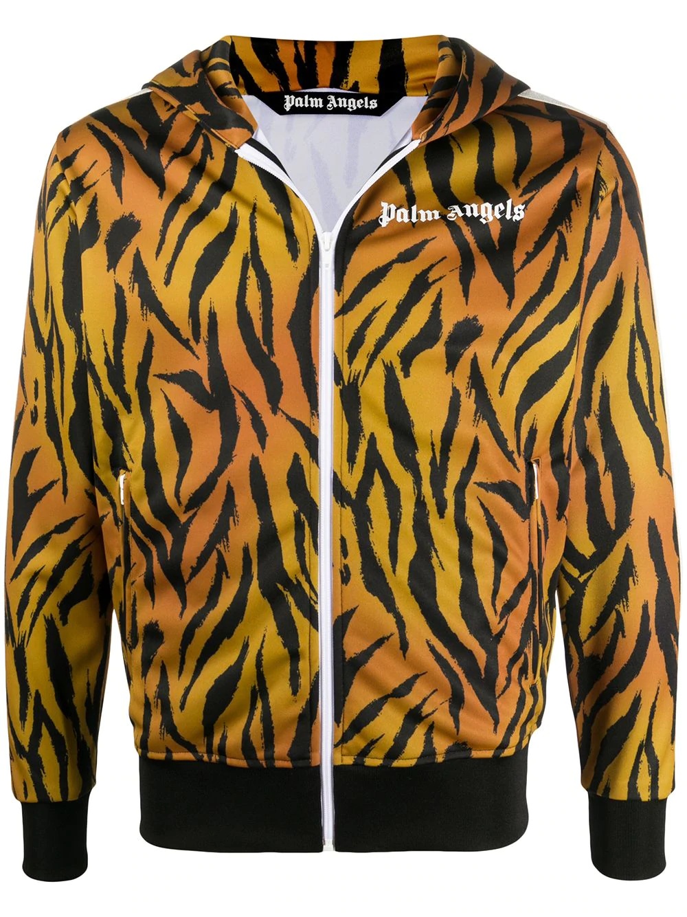 tiger-print zipped hoodie - 1