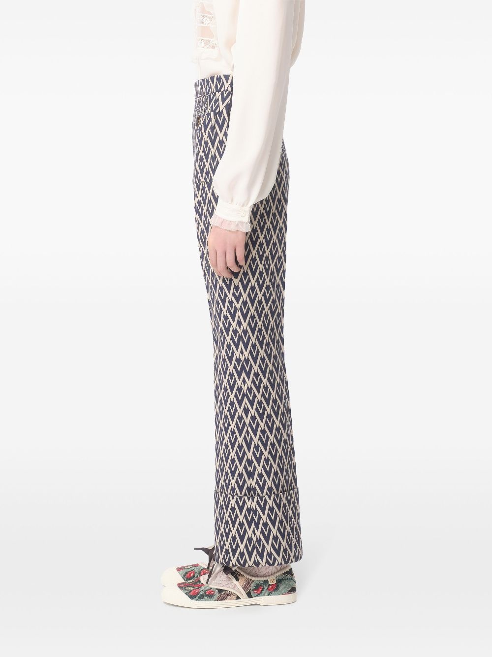monogram-print trousers - 4
