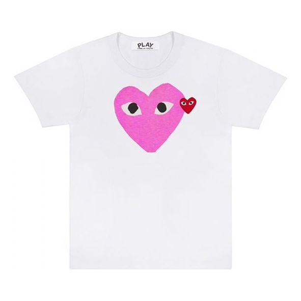 (WMNS) COMME des GARCONS PLAY Colored Heart Tee 'White Pink' AZ-T105-051-4 - 1