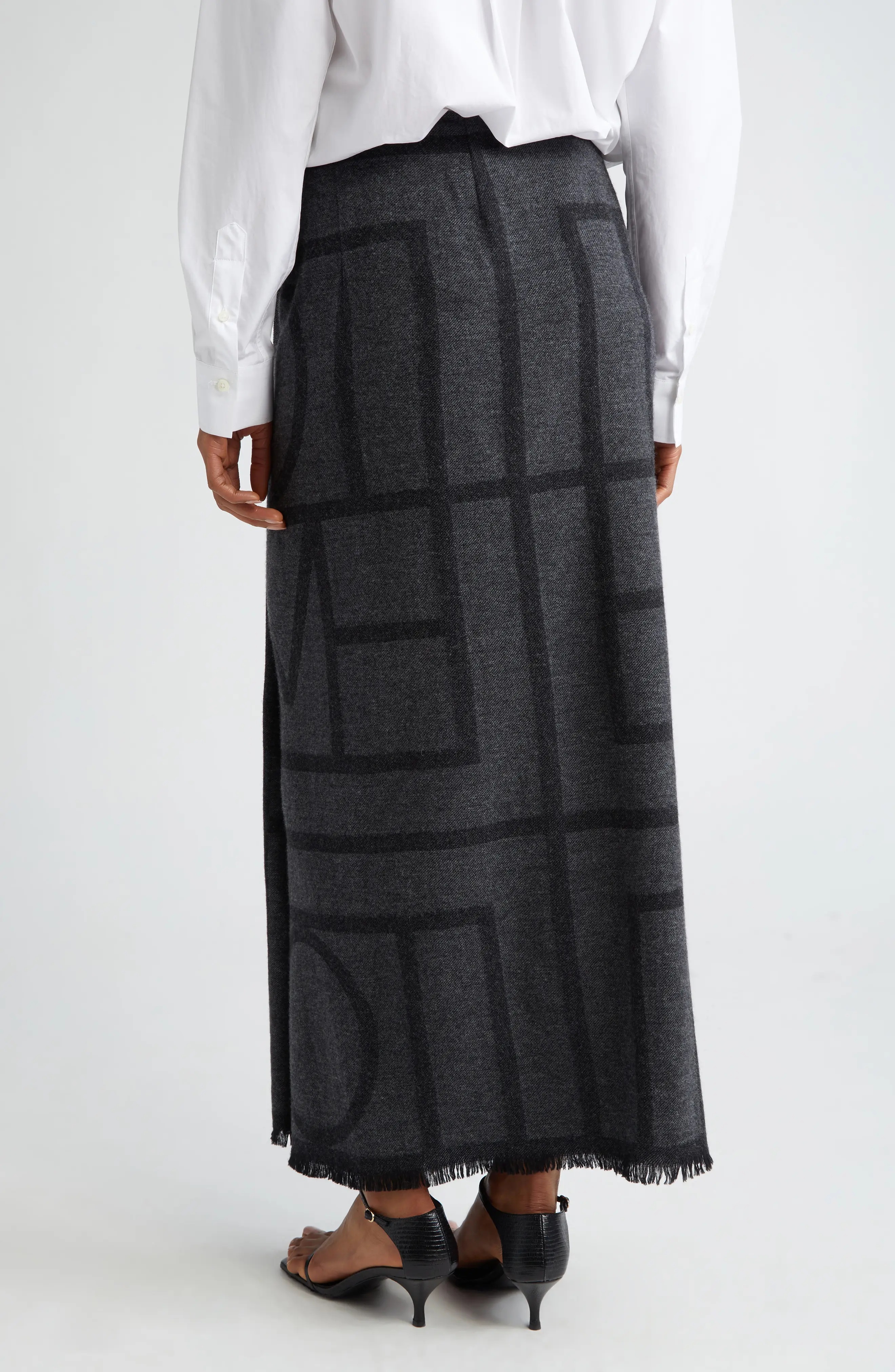 Monogram Wool Maxi Skirt - 3