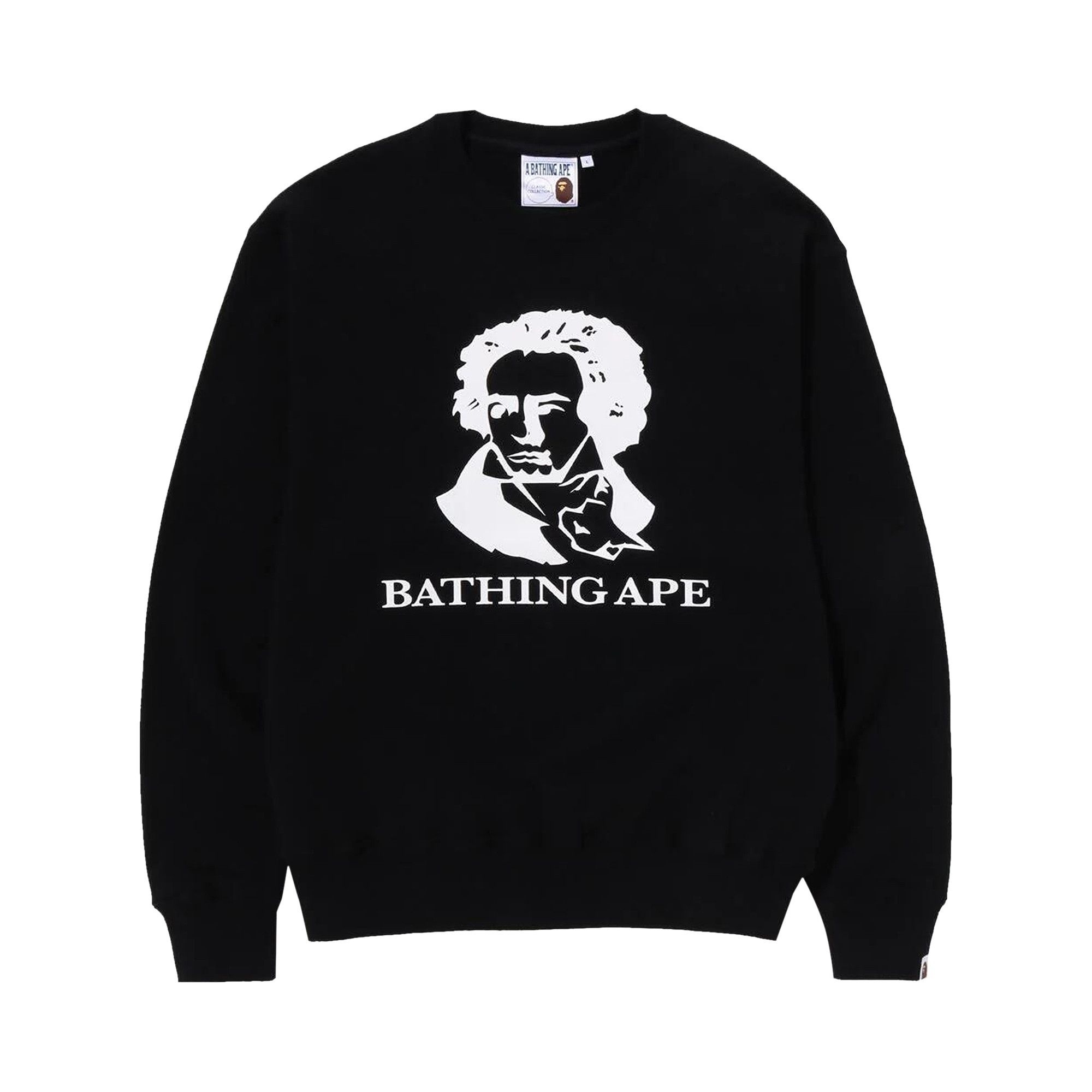 BAPE Classic Bathing Ape Relaxed Fit Crewneck 'Black' - 1