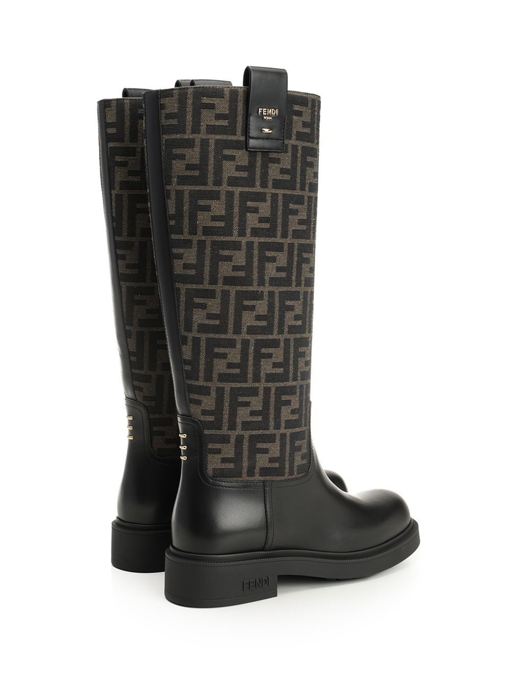 Cavallerizzo Boot Jacquard Ff Rubber Sole Boots Black - 3