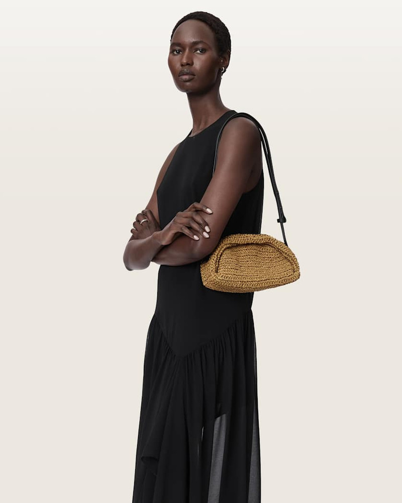 ALLSAINTS ROSALIE ARC RAFFIA CROSSBODY BAG outlook