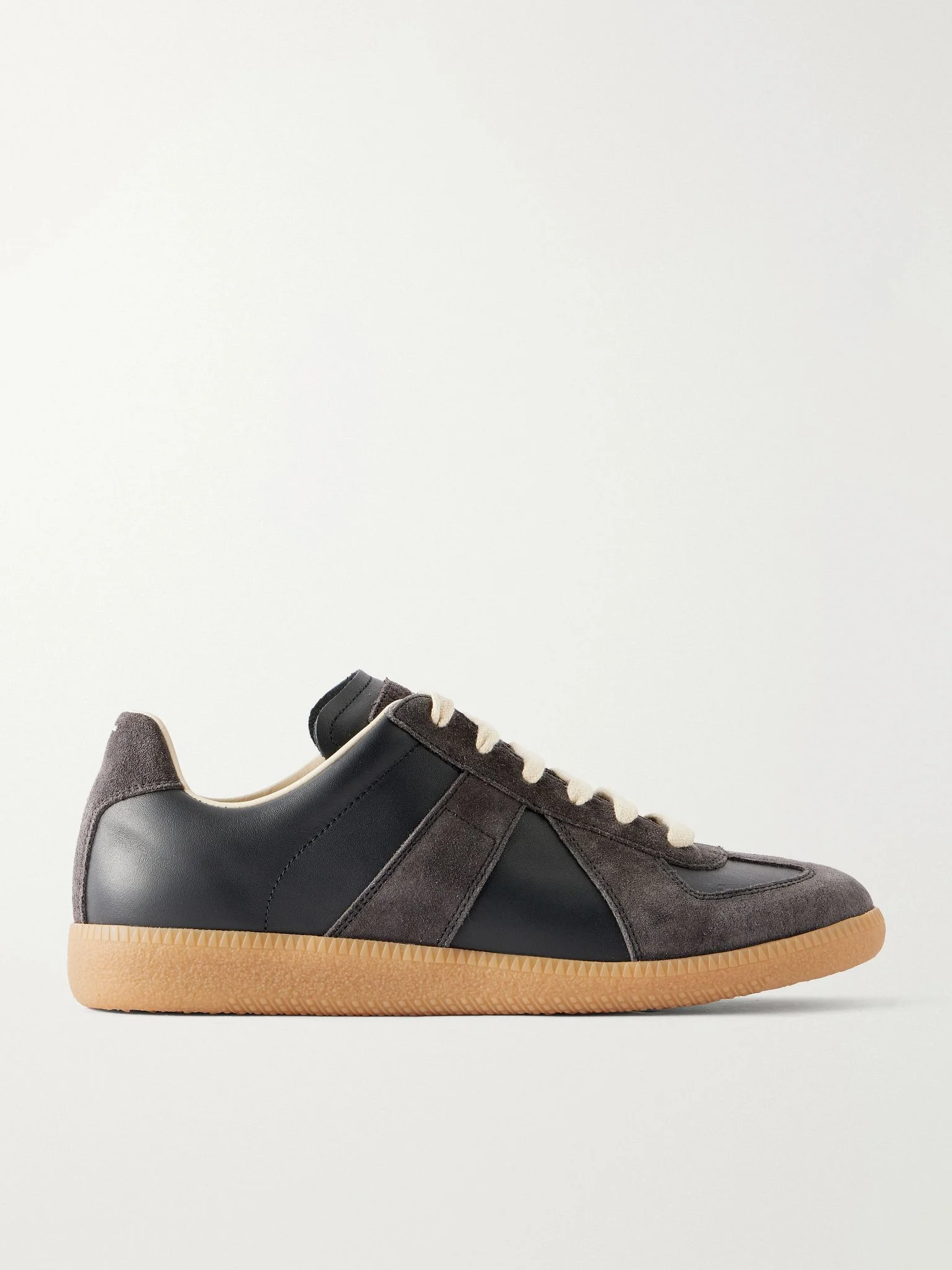 Replica suede and leather sneakers Chocolate - 1