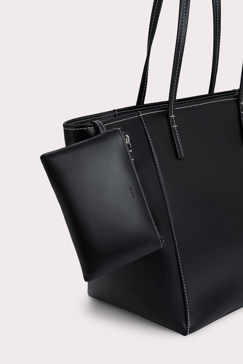 CLUB TOTE BLACK BOX CALF LEATHER 4