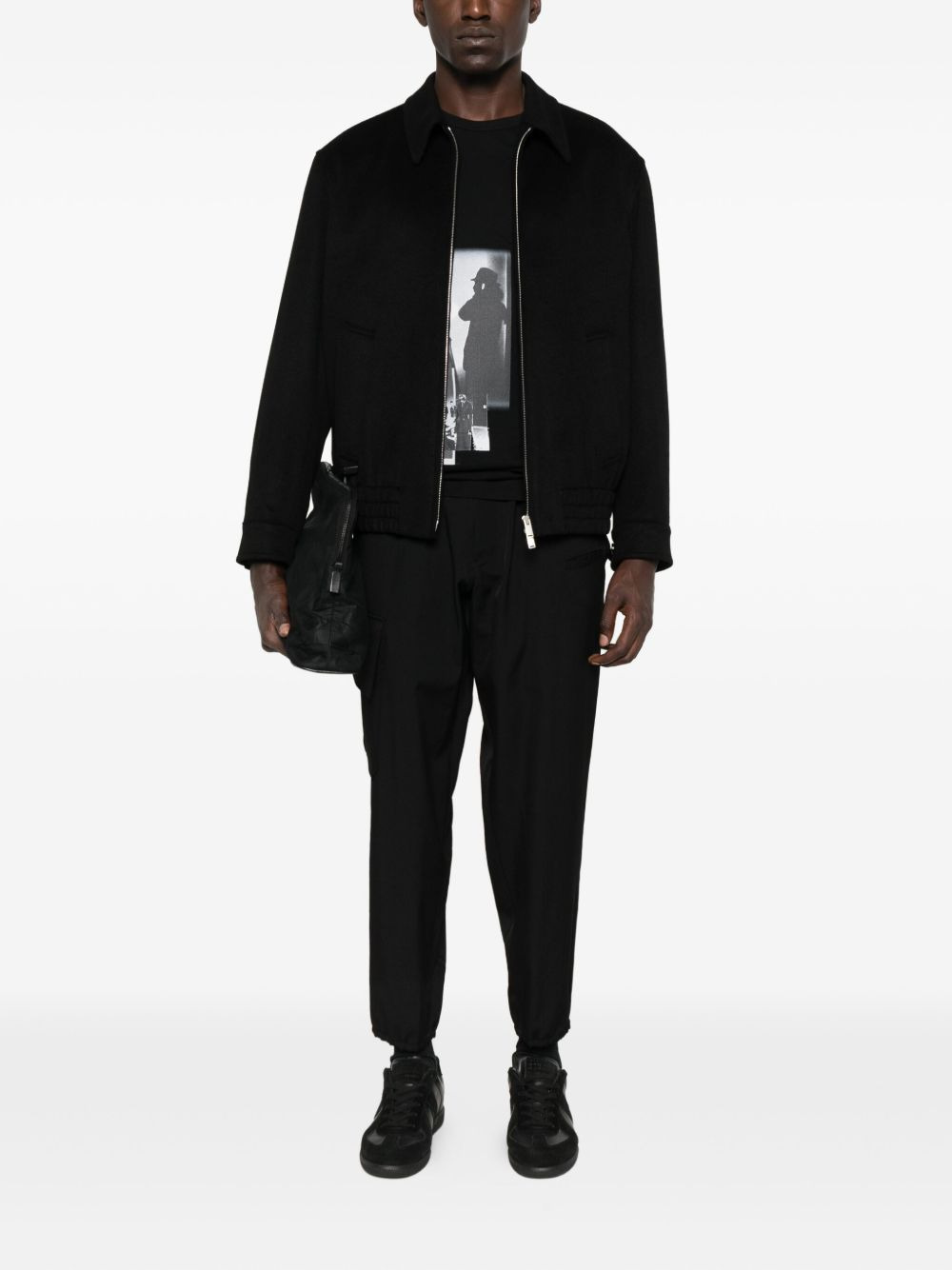 zip-fastening bomber jacket - 2