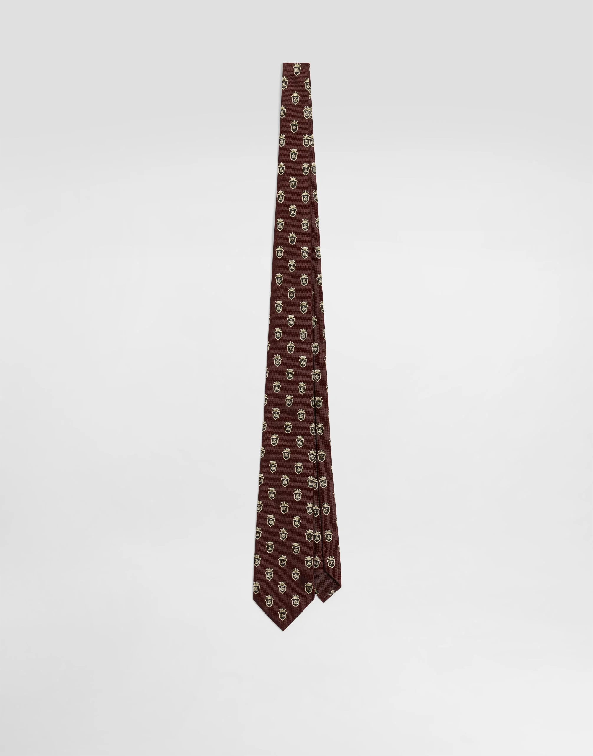 Jacquard tie with heraldic shields - 1