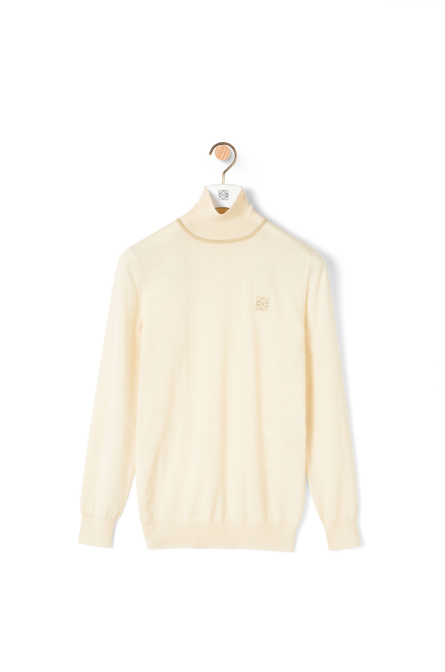 Anagram embroidered high neck sweater in cashmere - 1