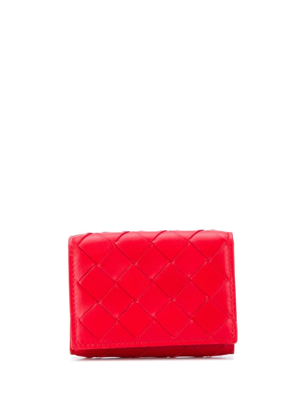 Intrecciato weave tri-fold wallet - 1