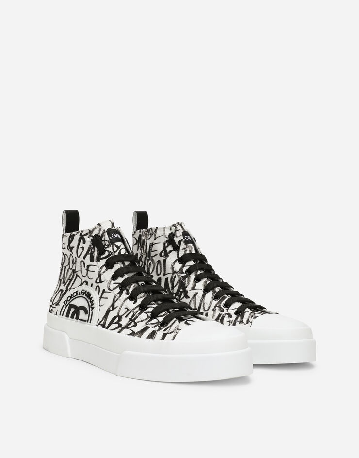 Canvas Portofino Light mid-top sneakers with DG logo print - 2